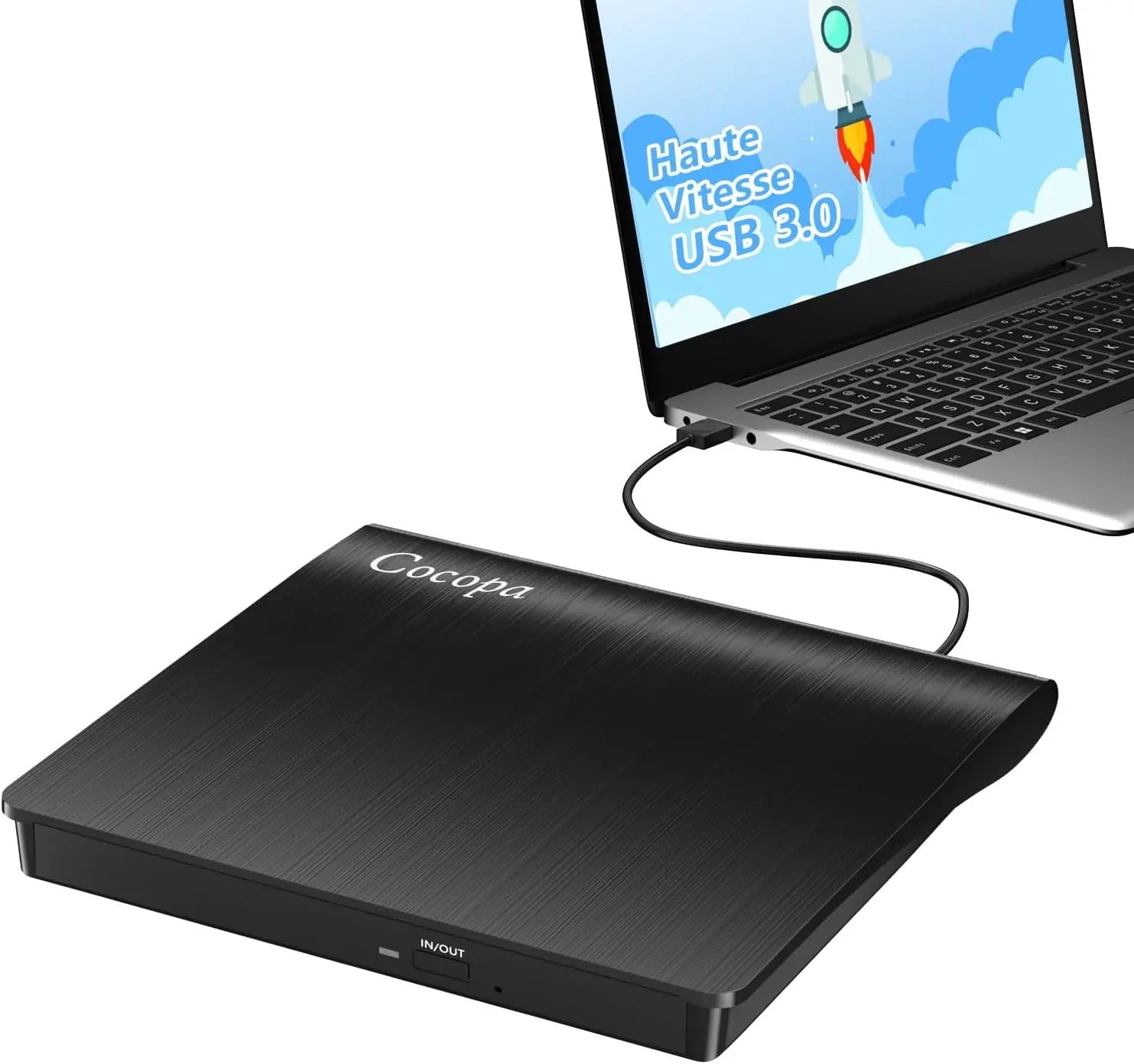 Lecteur CD/DVD Externe USB 3.0 – Graveur Portable RecondistorePC